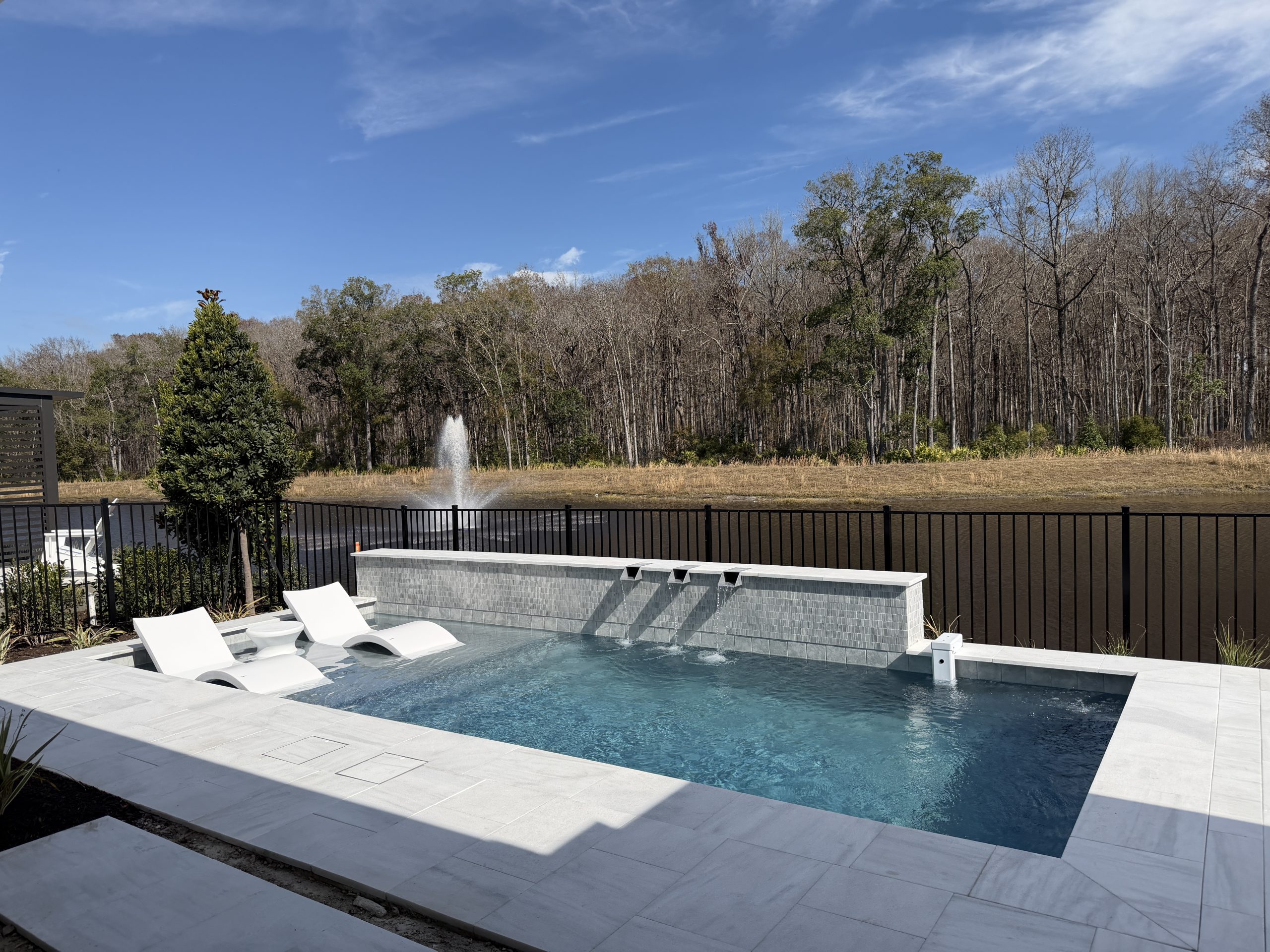 Backyard pool at a luxury 55+ home in Regency at EverRange, a Toll Brothers active adult community in Jacksonville, Florida